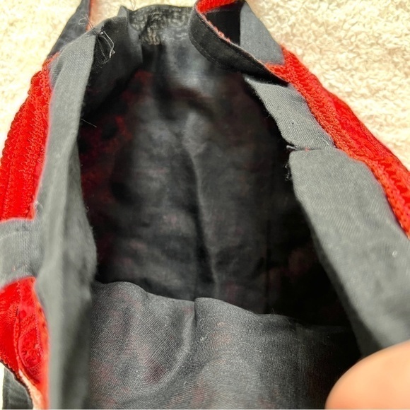 Handmade Red & Black Micro Mirror Boho Witchy Tote Bag - Picture 4 of 11